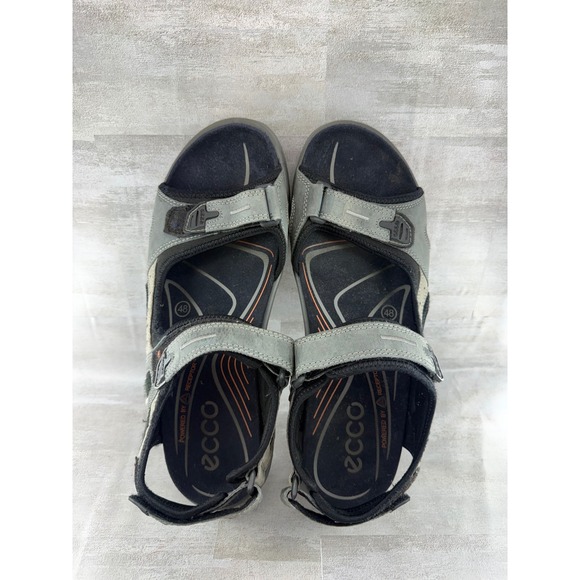 ECCO Yucatan Men Grey Black Leather Sport Hiking Sandals Sz EU48 US 14 Receptor main image 10